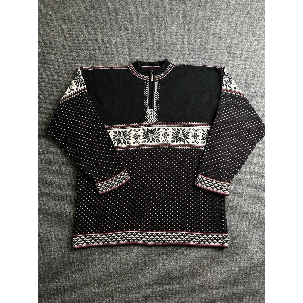 Mens Dale of Norway Nordic Fair Isle 1/4 Zip Sweater Made in Norway, Size M - Picture 1 of 8